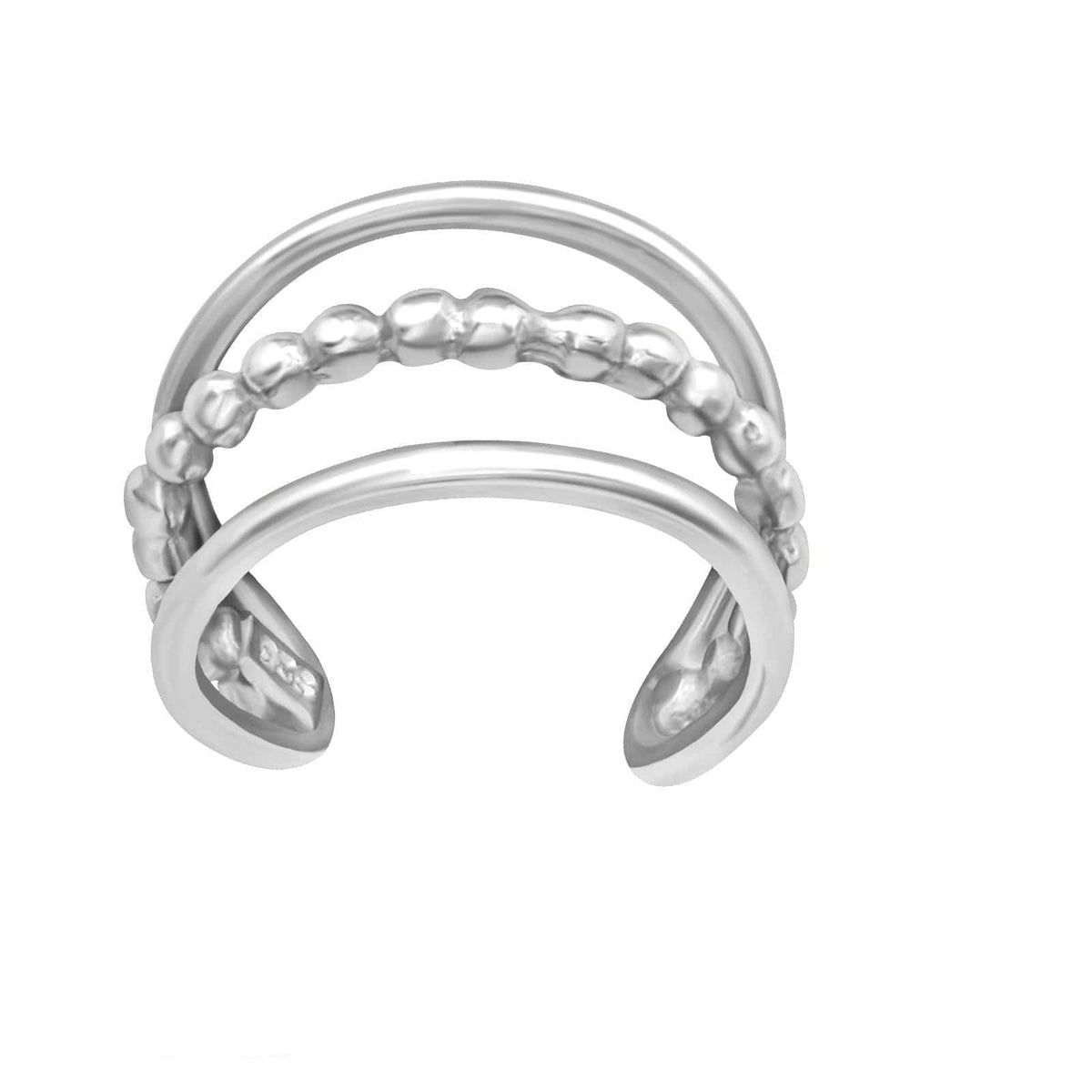 Silver Triple Line Plain Ear Cuff