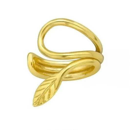 Silver Gold Leaf Ear Cuff Earrings