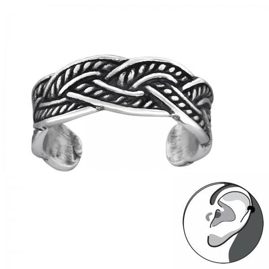 Intertwining Silver Ear Cuff