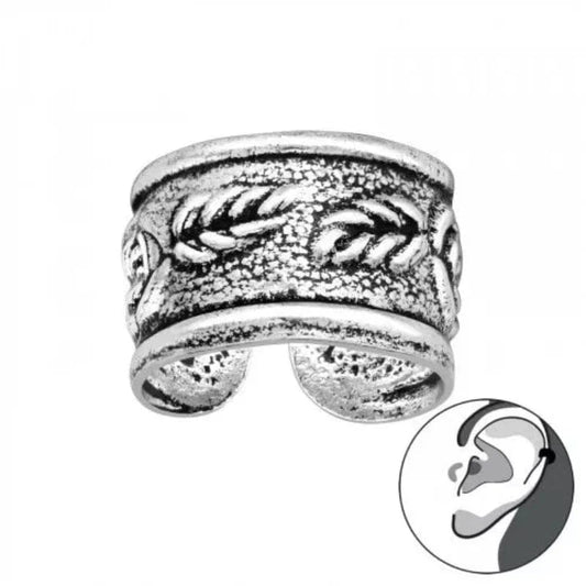 Silver Rose Ear Cuff