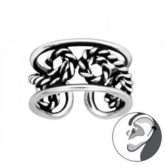 Silver Rope Ear Cuff