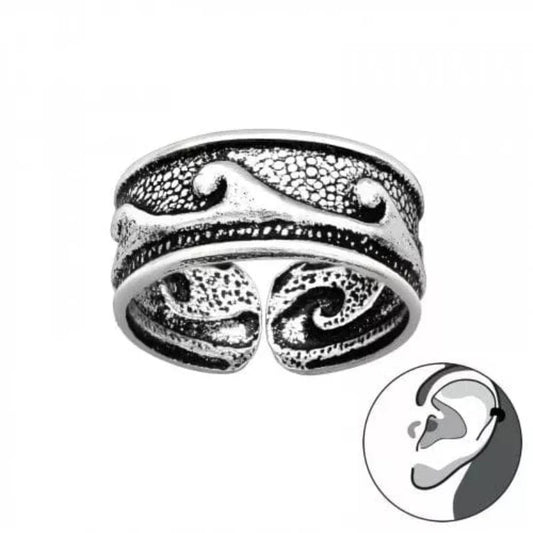 Silver Wave Ear Cuff