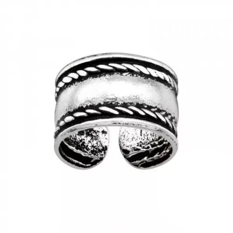 Silver Rope Ear Cuff