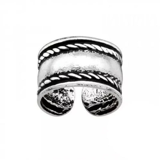 Silver Rope Ear Cuff