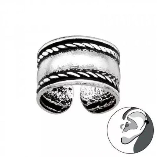 Silver Rope Ear Cuff