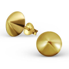 Sterling Silver 14K Gold Plated Cone Ear Studs