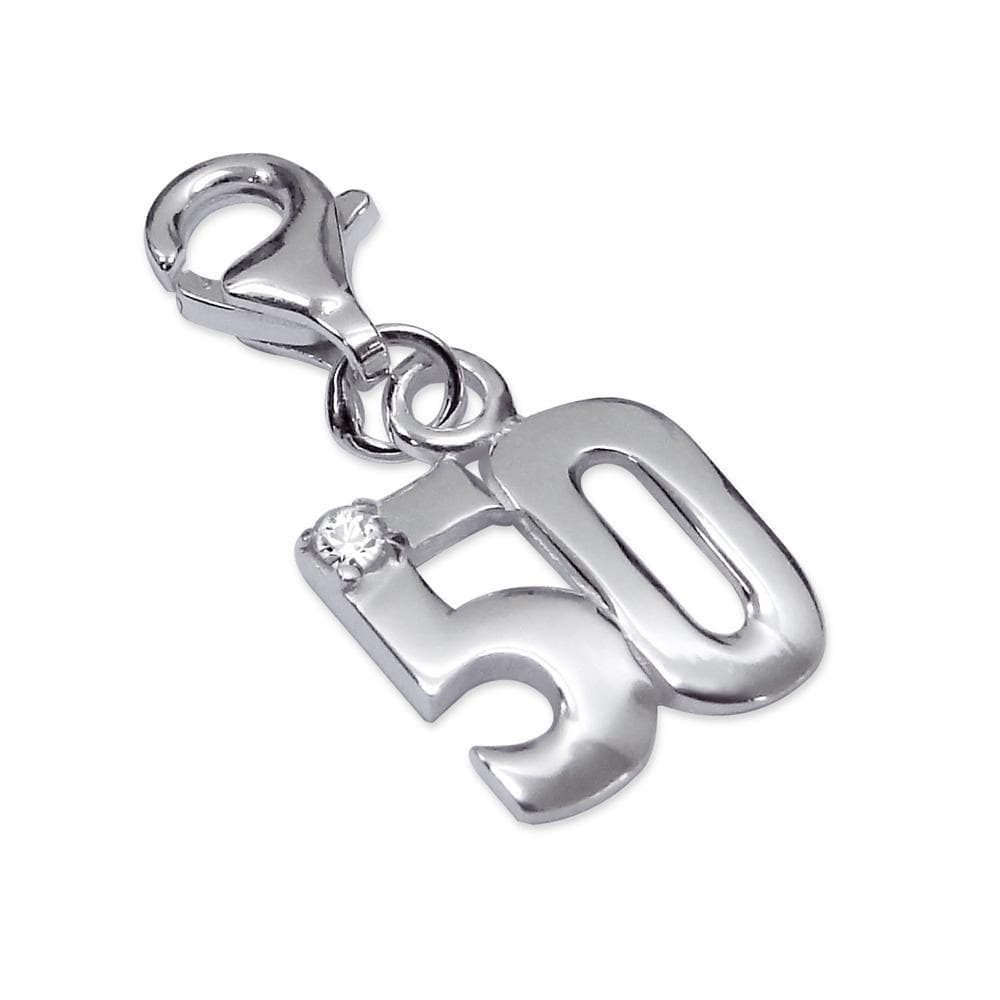 Sterling Silver Sweet 50 Clip on Charm