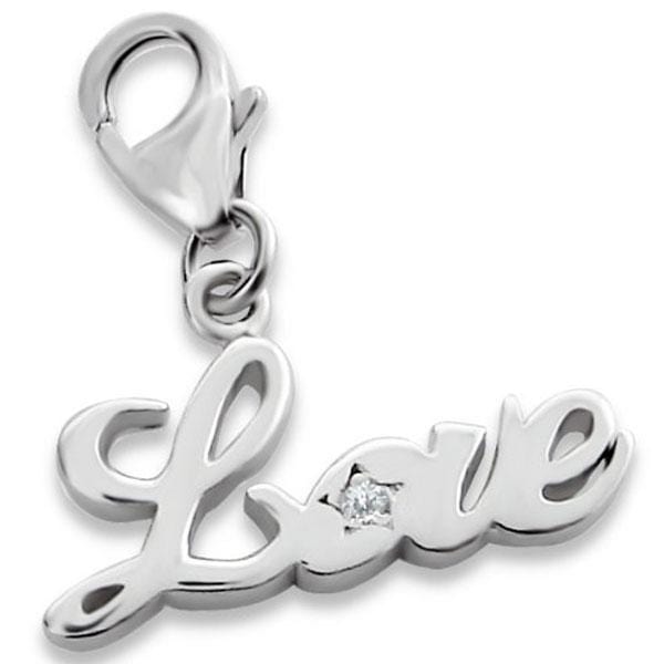 Sterling Silver Love Clip on Charm
