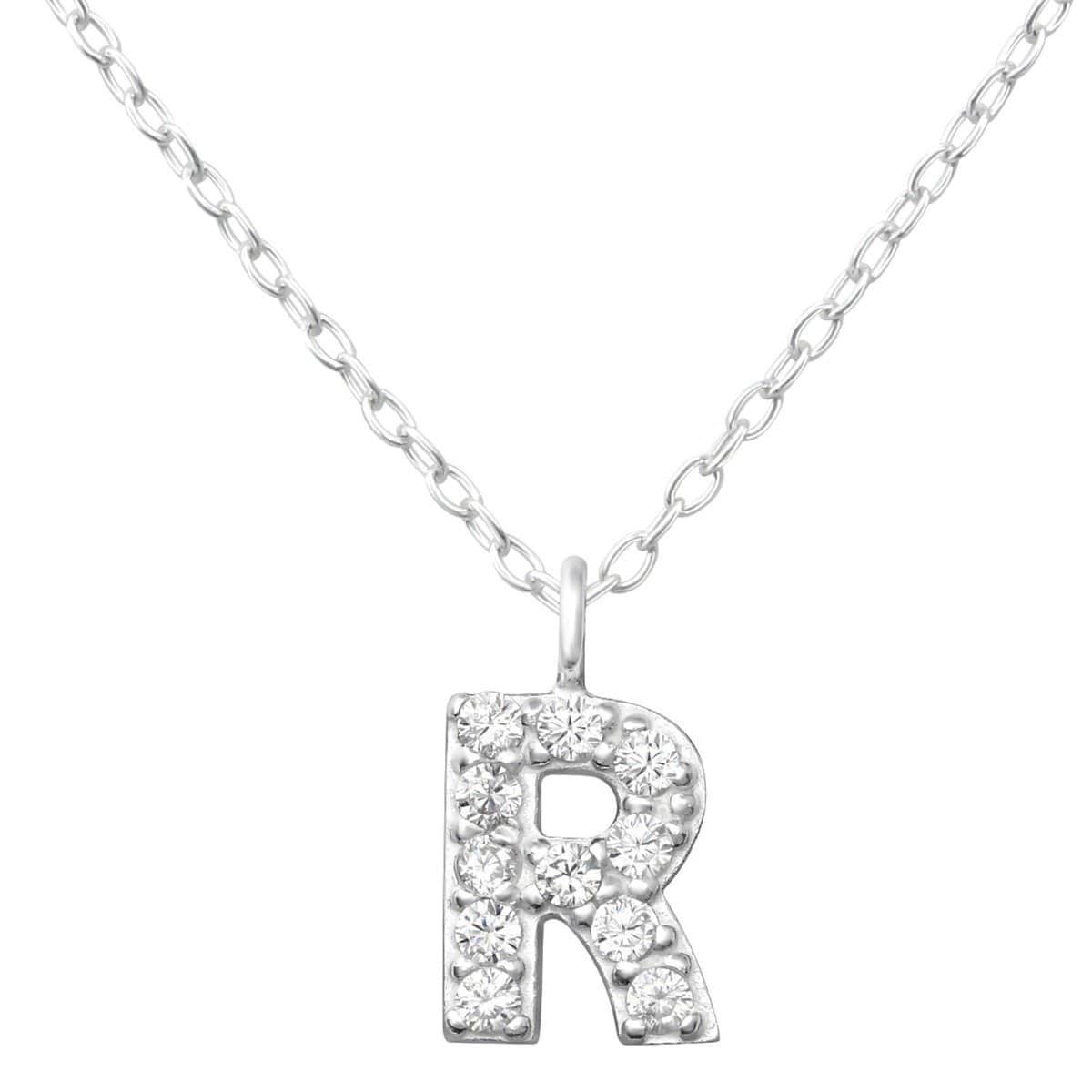 Sterling silver Letter R Necklace