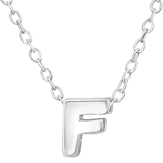 Sterling Silver Letter F Necklace