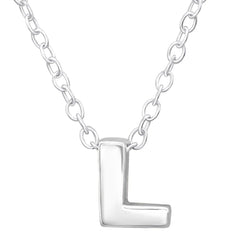 Sterling Silver Letter L Necklace