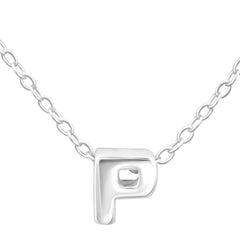 Sterling Silver Letter P Necklace