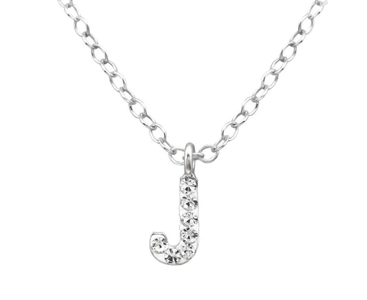 Children's Sterling Silver Letter J Necklace