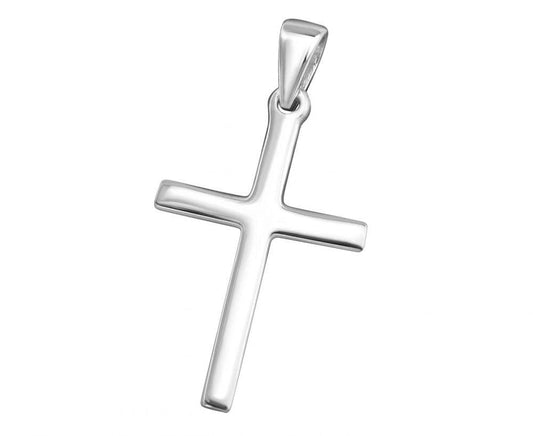 Thin Silver Cross Pendant