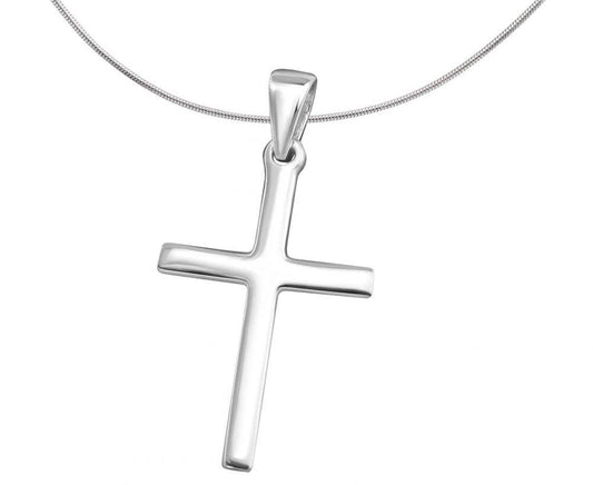 Thin Silver Cross Pendant