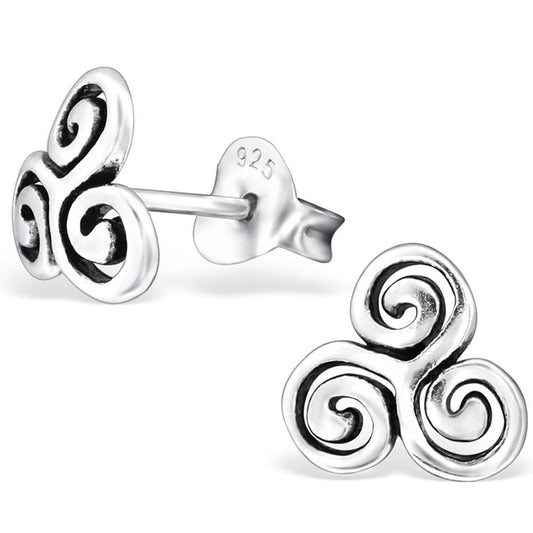 Sterling Silver Swirl Ear Studs