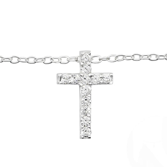 Sterling Silver Cross Anklet
