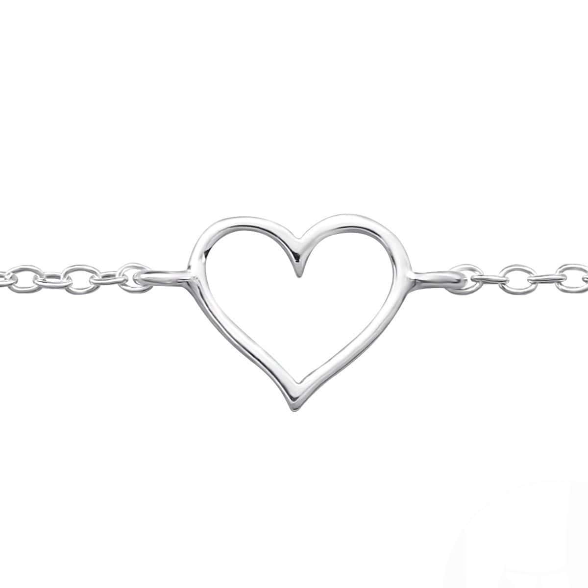 Sterling Silver Heart Chain Anklet