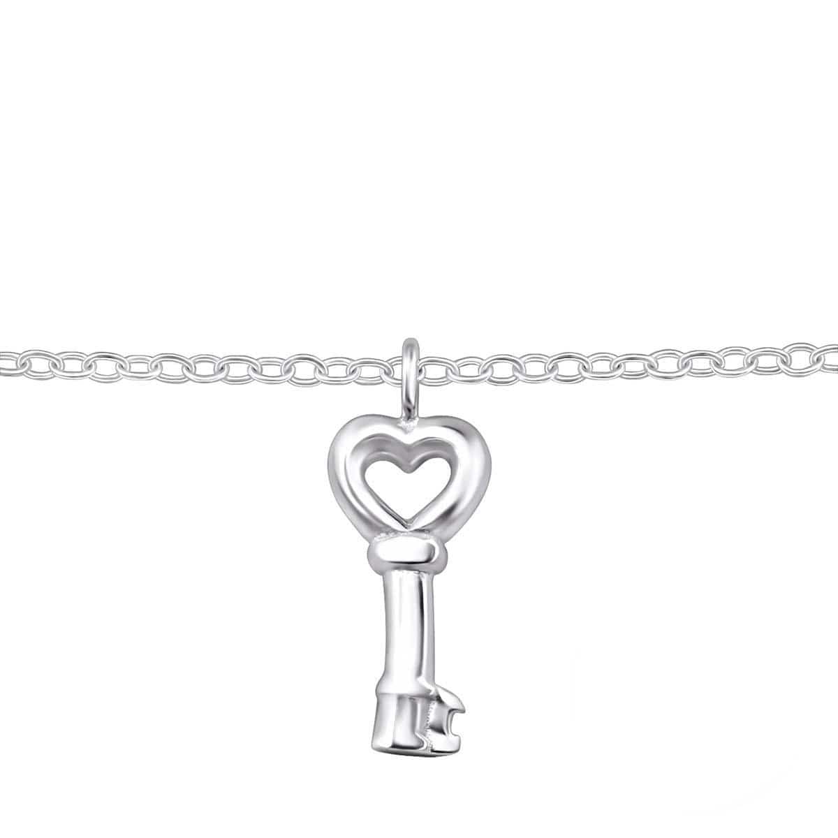 Sterling Silver Key Anklet