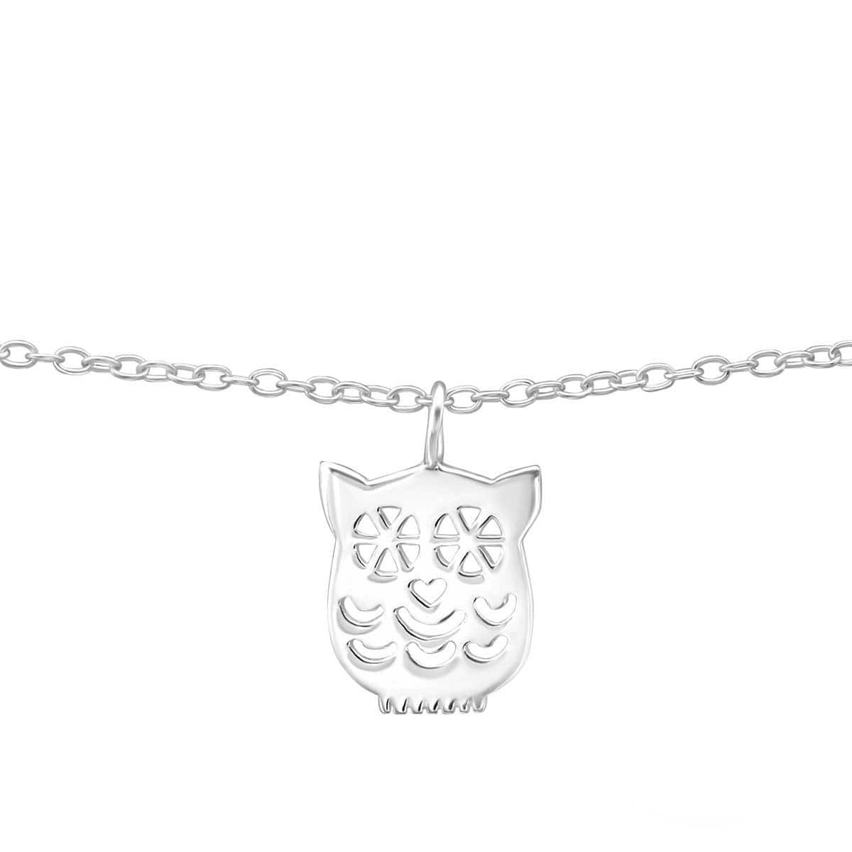 Sterling Silver Owl Anklet