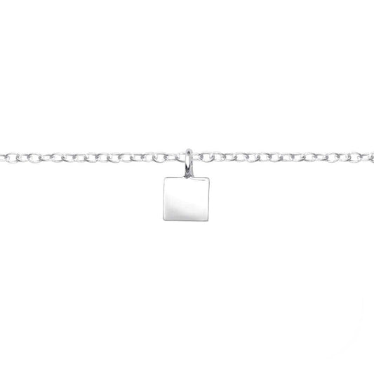 Sterling Silver Square Anklet