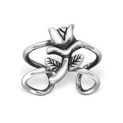 Sterling Silver Rose Ear Cuff