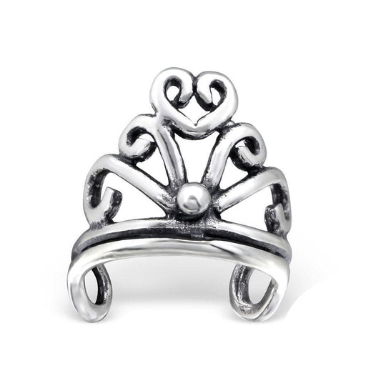 Sterling Silver Crown Ear Cuff