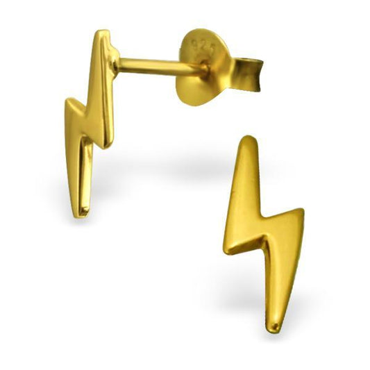 14K Gold Plated lightning bolt earrings