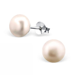 Silver and Pearl Stud Earrings