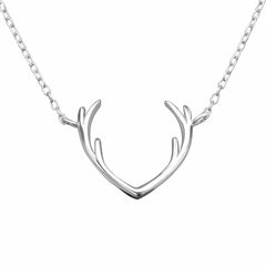 Sterling Silver Antler Necklace