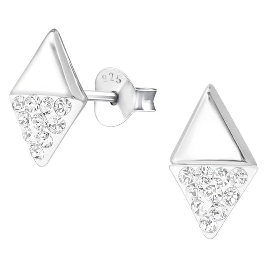 Silver Black Diamond Marquise Stud earrings made with Crystal