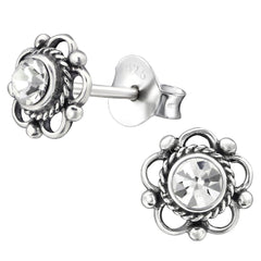 Sterling Silver Flower Stud Earrings