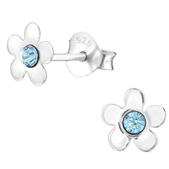 Silver Kids Flower earrings