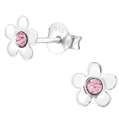 Silver Kids Flower earrings