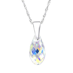 Sterling Silver Teardrop Necklace Made With Swarovski Crystal