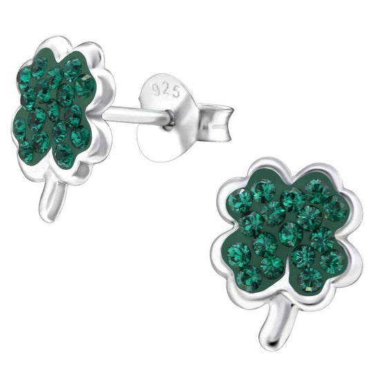 Sterling Silver Clover Stud Earrings