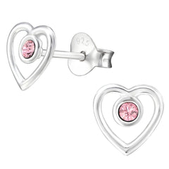 Sterling Silver Heart Stud earrings