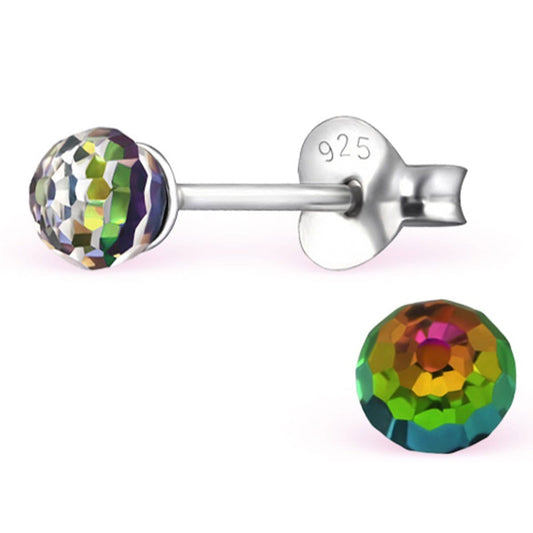 Sterling Silver Vitrail Medium Stud earrings Made With Swarovski Crystal