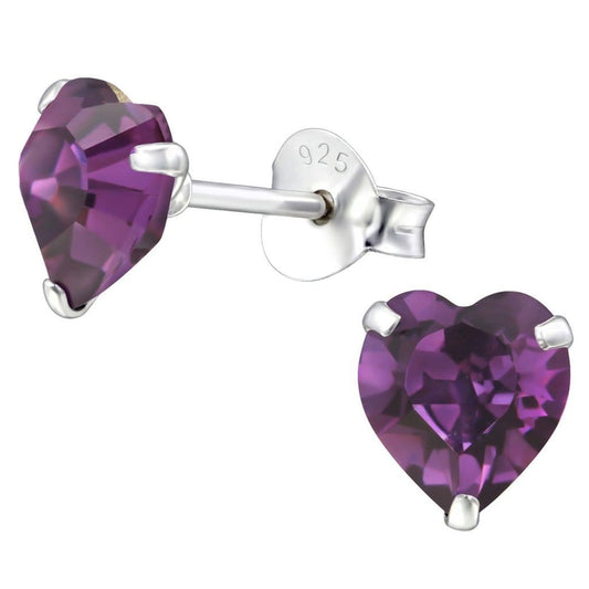 Sterling Silver Heart Stud earrings