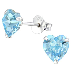 Sterling Silver Heart Stud earrings