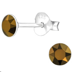 Sterling Silver Round Stud Earrings