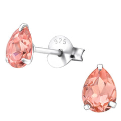 Sterling Silver Pear Stud Earrings