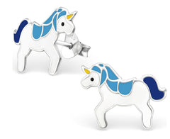 Sterling Silver Children's Unicorn Stud Earrings