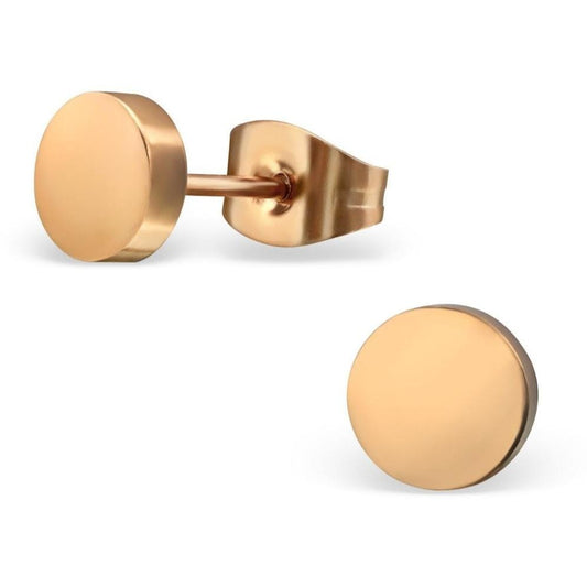 Rose Gold Plated Steel Stud Earrings