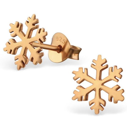 Rose-Gold Snowflake Earrings