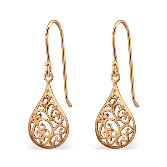 Cut-Out Rose-Gold Drop Earrings