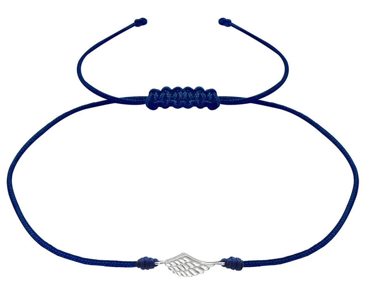 Sterling Silver Wing Adjustable Corded Bracelet