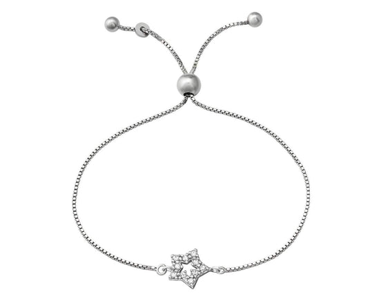 Sterling Silver Cubic Zirconia Star Bracelet