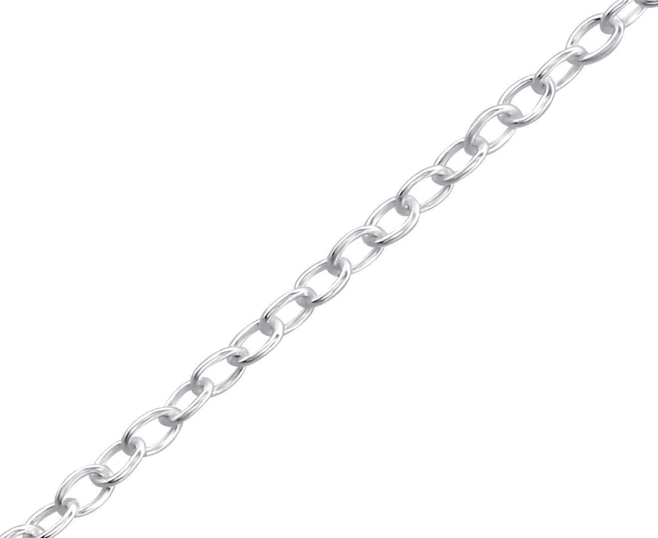 Sterling Silver 18cm Cable Chain Bracelet