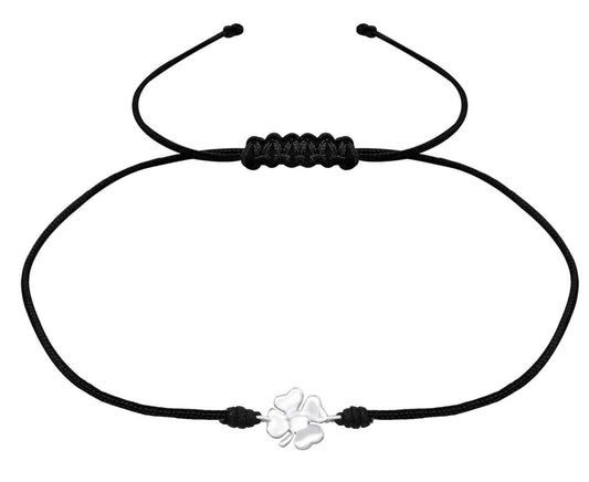 Sterling Silver Clover Corded Bracelet